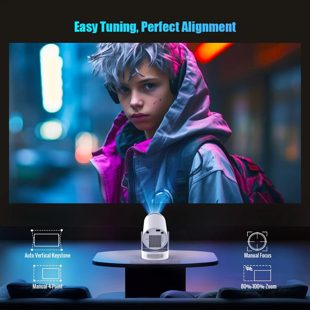 Magcubic Projector Android 14 8K 1280*720P HY300Pro+ Dual Wifi 290ANSI 180°flexible BT5.0 Cinema Outdoor Portable Projector