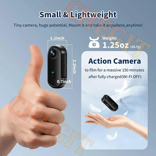 4K Motorcycle Mini Recorder Finger WIFI Action Camera Lightweight POV Motorcycle Road Sport Cam Bicycle Vlog Pet Body Camera