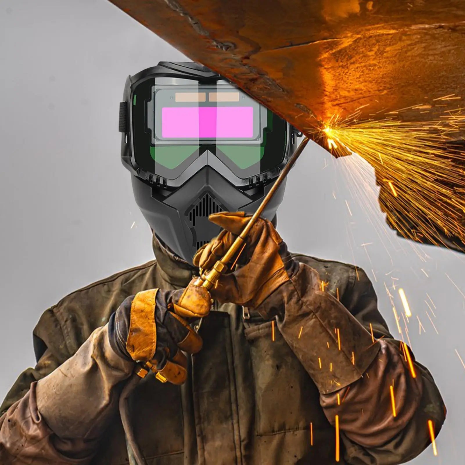 Auto Darkening Welding Helmet Detachable Welding Protector Protective Shield for Processing Soldering Welder Protector Helmet
