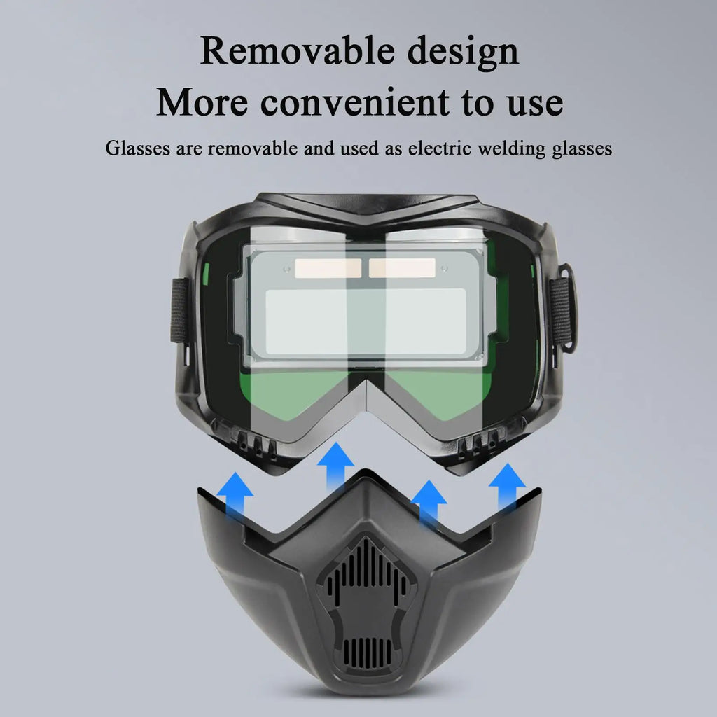 Auto Darkening Welding Helmet Detachable Welding Protector Protective Shield for Processing Soldering Welder Protector Helmet